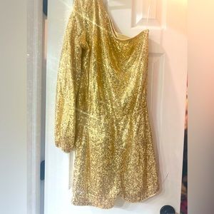 Pink Lilly one shoulder romper.